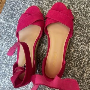 Nine West Hot Pink Wedge Espadrille Sandals